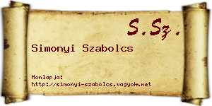 Simonyi Szabolcs névjegykártya